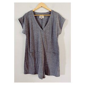 MWL Madewell Sz M Skyterry Romper Heather Storm Grey Knit